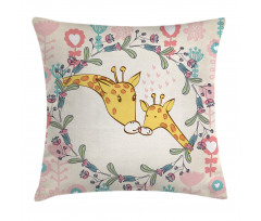 Cartoon Mom and Kid Pillow Cover