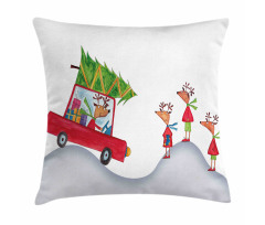 Reindeer Family Noel Pillow Cover