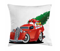 Red American Truck Pillow Cover