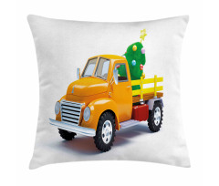 Yellow Vintage Truck Pillow Cover