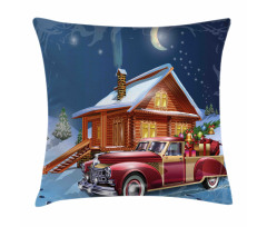Wooden Lodge Truck Pillow Cover