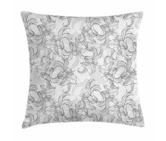 Vintage Greyscale Flowers Pillow Cover