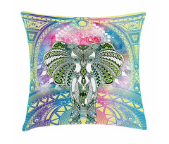 Ancient Figures Elephant Pillow Cover