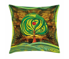 Vivid Apple Tree Lines Pillow Cover