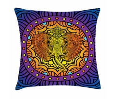Elephant Head Mandala Pillow Cover