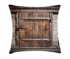 Rustic Wooden Door Pillow Cover