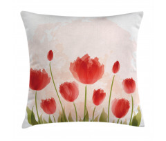 Romantic Tulip Blossoms Pillow Cover