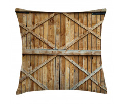 Wooden Timber Door Plank Pillow Cover