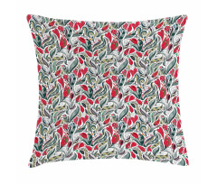 Colored Boho Flowers Leaf Pillow Cover