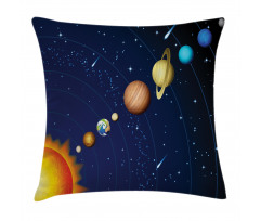 Solar System with Sun Pillow Cover