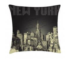 Grunge Empire State NYC Pillow Cover
