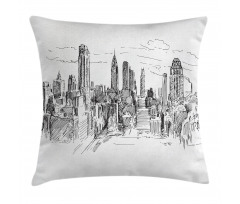 Sketchy NYC Cityscape Pillow Cover