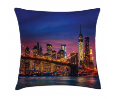NYC with Neon Pillow Cover