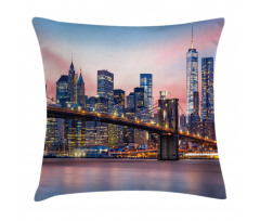 Sunrise in Brooklyn Bridge Pillow Cover
