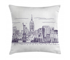 Sketchy NYC Island Pillow Cover