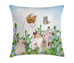 Happy Kittens Pillow Cover