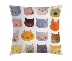 Colorful Humor Fun Cat Pillow Cover