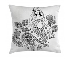 Mermaid in Ocean Pillow Cover