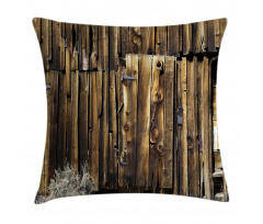 Oak Barn Timber Door Pillow Cover
