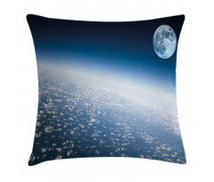 Planet Earth and Moon Pillow Cover