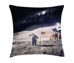 Astronaut on Moon Mission Pillow Cover