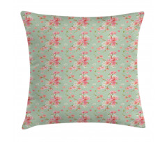 Retro Spring Blossoms Pillow Cover