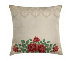 Vintage Love Red Roses Pillow Cover