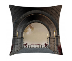 Middle Age Balcony Pillow Cover