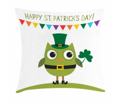 Owl Shamrock Pillow Cover