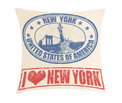 Love NYC in Red Blue Pillow Cover