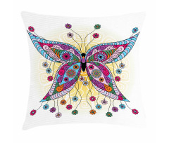 Spring Flowers Butterfly Pillow Cover