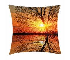 Sunset View with Trees Pillow Cover