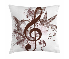 Floral Design with Birds Pillow Cover