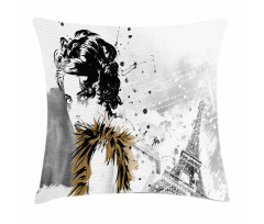 Fashion Model Paris Girl Pillow Cover