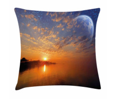 Skyline with Planet Sun Pillow Cover