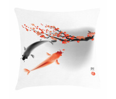 Koi Carp Fish Couple Pillow Cover