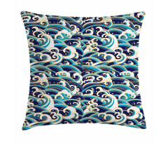 Ocean Waves Pattern Pillow Cover