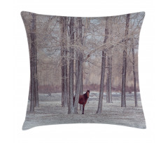 Horse Forest Stands Pillow Cover