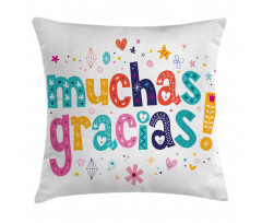 Spanish Thanks Words Pillow Cover