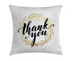 Thank You Words Leaves Pillow Cover