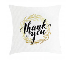 Thank You Words Leaves Pillow Cover