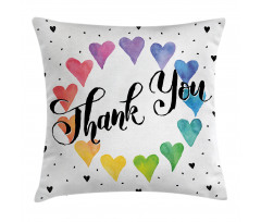 Thank You Words Color Pillow Cover