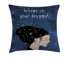 Dreamy Girl Words Pillow Cover