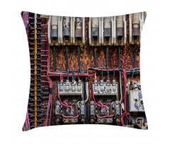 Rusted Electrical Panel Pillow Cover