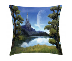 Riverside Lake Scene Pillow Cover