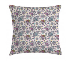 Oriental Folk Design Pillow Cover