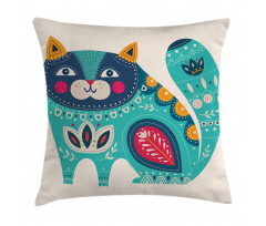 Paisley Style Cat Kitten Pillow Cover