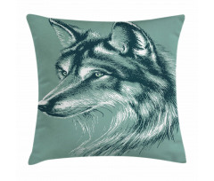 Wild Exotic Wolf Image Pillow Cover
