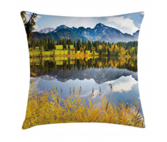 Country Scene and Lake Pillow Cover