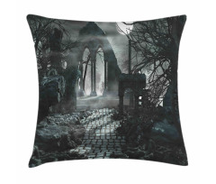 Moon View in Scary Dark Pillow Cover